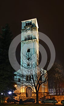 Church of St. Antun Ã¢â¬â clock tower (Sahat kula) in Bihac. Bosnia and Herzegovina photo